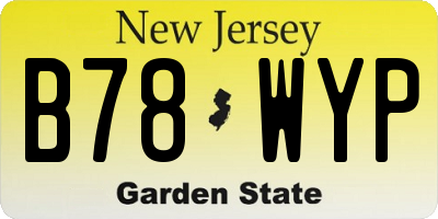 NJ license plate B78WYP