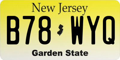 NJ license plate B78WYQ