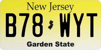 NJ license plate B78WYT