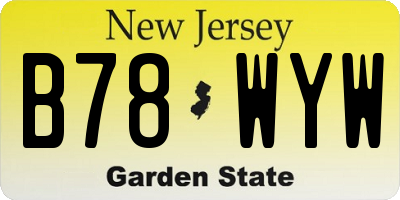 NJ license plate B78WYW
