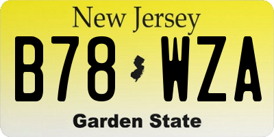 NJ license plate B78WZA