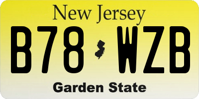 NJ license plate B78WZB