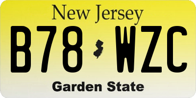 NJ license plate B78WZC