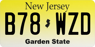 NJ license plate B78WZD