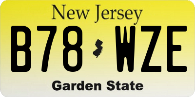 NJ license plate B78WZE