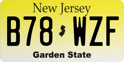 NJ license plate B78WZF