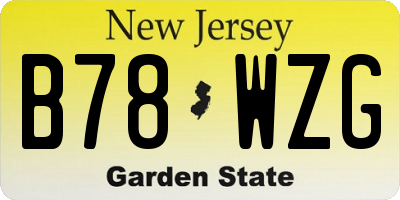 NJ license plate B78WZG