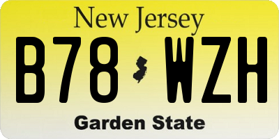 NJ license plate B78WZH