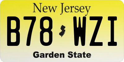NJ license plate B78WZI