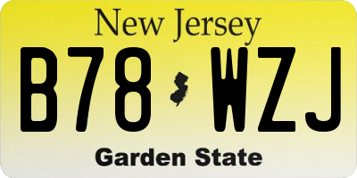 NJ license plate B78WZJ