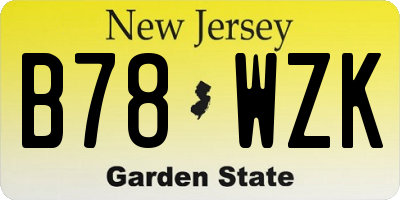NJ license plate B78WZK