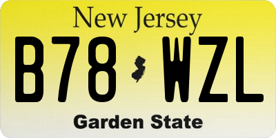 NJ license plate B78WZL