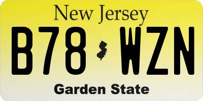 NJ license plate B78WZN