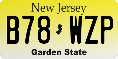 NJ license plate B78WZP