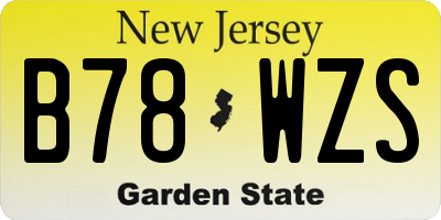 NJ license plate B78WZS