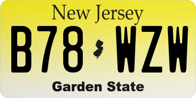 NJ license plate B78WZW