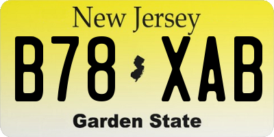 NJ license plate B78XAB