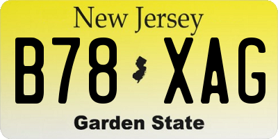 NJ license plate B78XAG