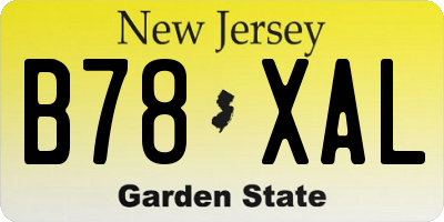 NJ license plate B78XAL