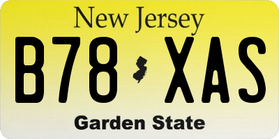 NJ license plate B78XAS