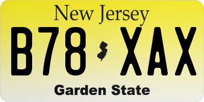 NJ license plate B78XAX