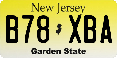 NJ license plate B78XBA