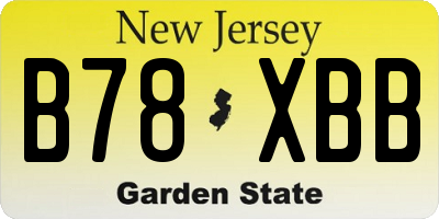 NJ license plate B78XBB
