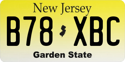 NJ license plate B78XBC