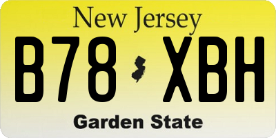 NJ license plate B78XBH