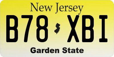 NJ license plate B78XBI
