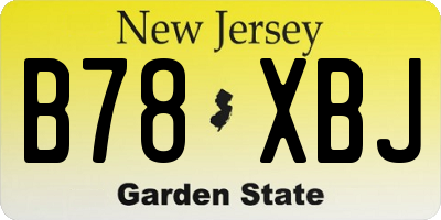 NJ license plate B78XBJ