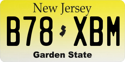 NJ license plate B78XBM