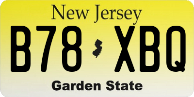NJ license plate B78XBQ