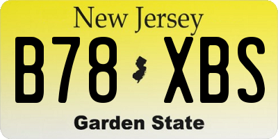 NJ license plate B78XBS