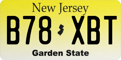 NJ license plate B78XBT