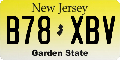NJ license plate B78XBV