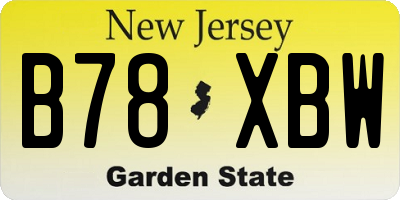NJ license plate B78XBW