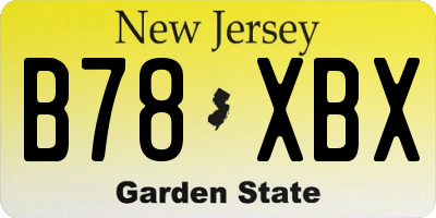 NJ license plate B78XBX