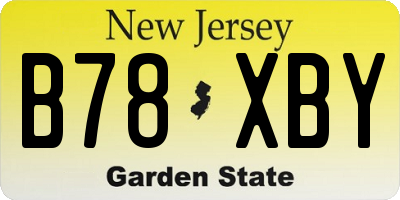 NJ license plate B78XBY