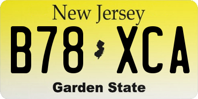 NJ license plate B78XCA
