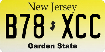 NJ license plate B78XCC