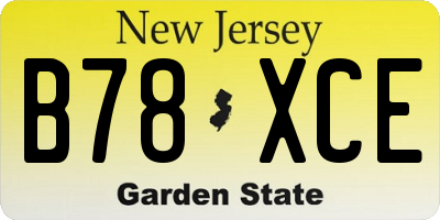 NJ license plate B78XCE