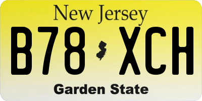 NJ license plate B78XCH