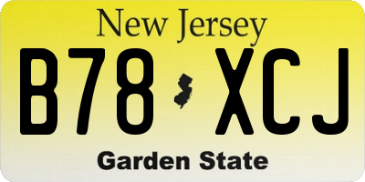 NJ license plate B78XCJ