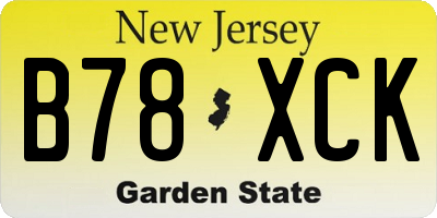 NJ license plate B78XCK