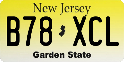 NJ license plate B78XCL