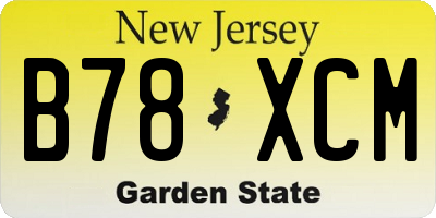 NJ license plate B78XCM