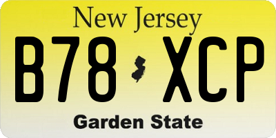 NJ license plate B78XCP