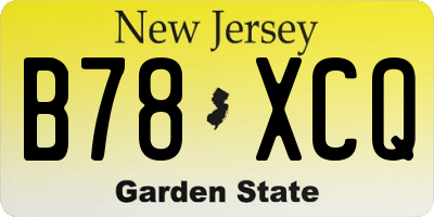 NJ license plate B78XCQ
