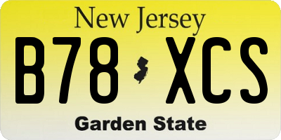 NJ license plate B78XCS